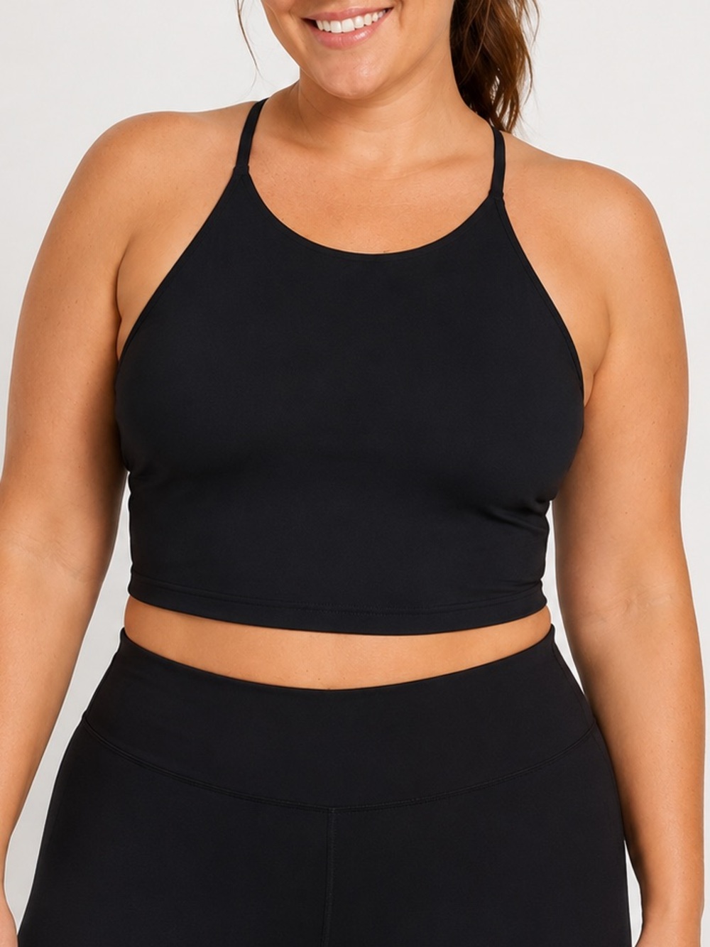 Old Navy Active PowerSoft Longline Sports Bra Black XL Light Support